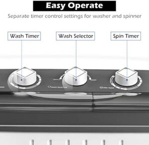 Giantex EP20313 Portable Washing Machine, compact gray and white design, perfect for small spaces like apartments and RVs