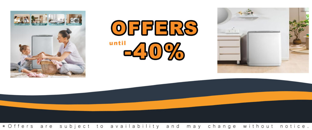 Euhomy 1.03cu.ft Portable Washer in light gray, designed for compact spaces like apartments and RVs, with 10 washing programs and 5 water levels.