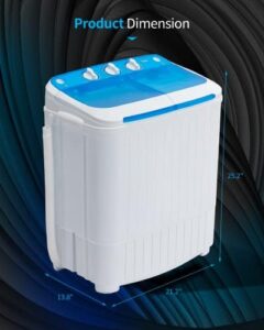 TABU 17.6Ibs Portable Washing Machine, Compact Washer for Dorms and Apartments
