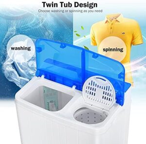 Costway Portable Washing Machine, semi-automatic twin tub, compact washer and spinner for apartments and RVs