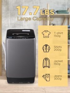 17.7 lbs Full-Automatic Washing Machine in grey with LED display