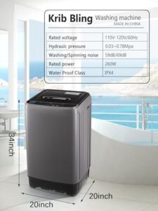 17.7 lbs Full-Automatic Washing Machine in grey with LED display