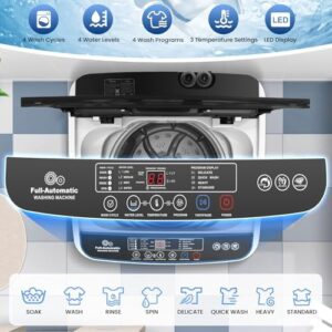 Nictemaw Portable Washing Machine 20Lbs Capacity, Full Automatic Washer, Ideal for Home, RV, and Dorms