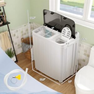Costway Portable Washing Machine in grey, showcasing the compact twin tub design 
