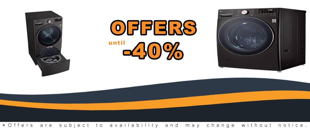 LG WM4000HBA Smart Washer in Black Steel, showing the sleek design and advanced features