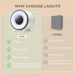 Lagute Portable Clothes Dryer, Compact Mini Electric Laundry Dryer for Apartments, Dorms, RVs, and Travel