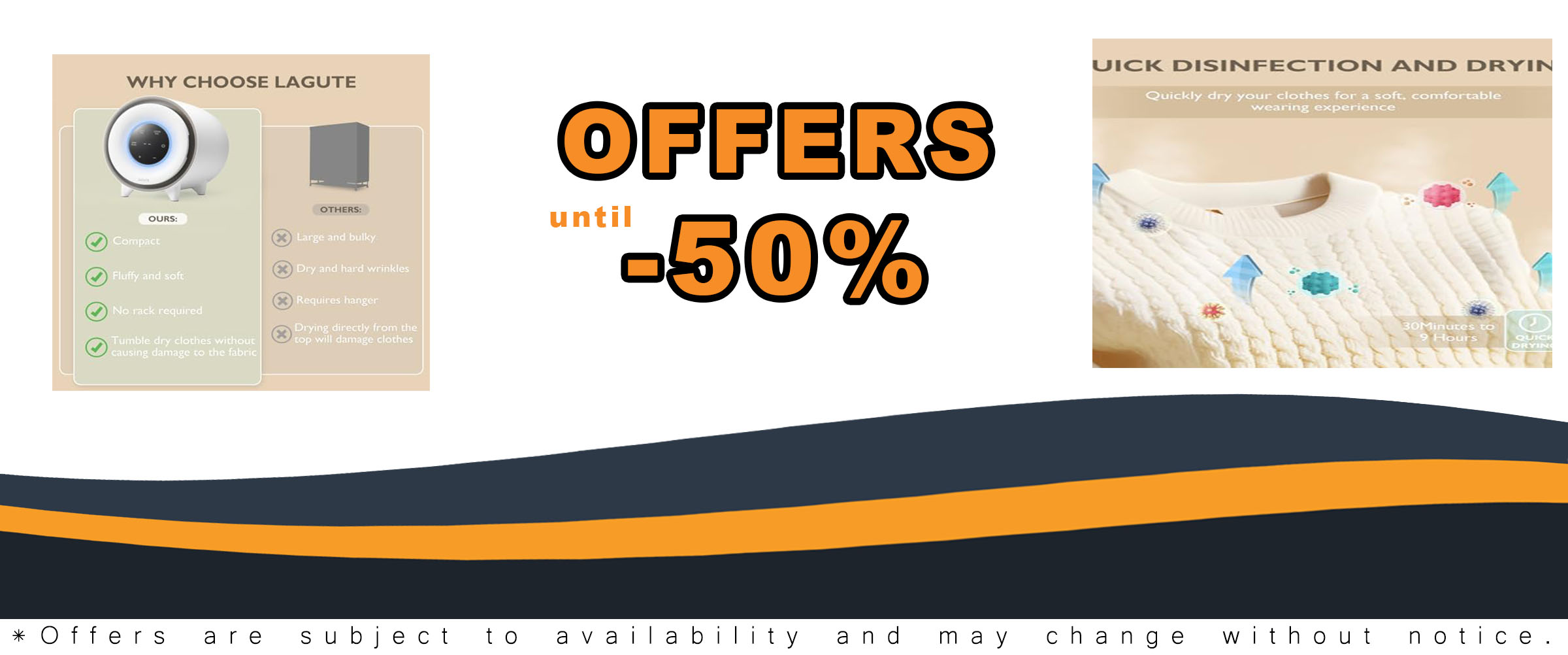 Lagute Portable Clothes Dryer, Compact Mini Electric Laundry Dryer for Apartments, Dorms, RVs, and Travel