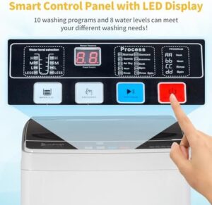 17.8Lbs Portable Washing Machine with Automatic Washer & Spin Dryer Combo for Small Spaces