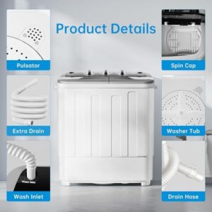 Upgraded Portable Washing Machine and Dryer Combo for Apartments, Dorms, and RVs
