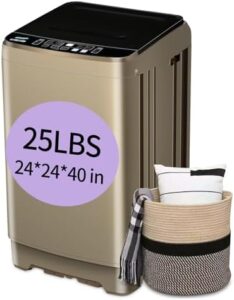 Full-Automatic Washing Machine with LED Display, Portable Washer, Gold