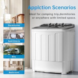 Portable Washing Machine, 18lbs Portable Washer & Dryer Combo for Apartments, RVs, Camping, and Dorms