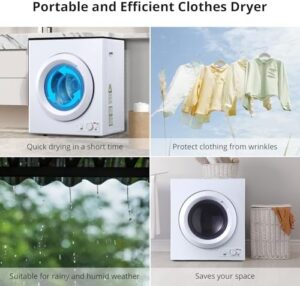 2.65 cu.ft Compact Clothes Dryer Machine in a modern apartment setting