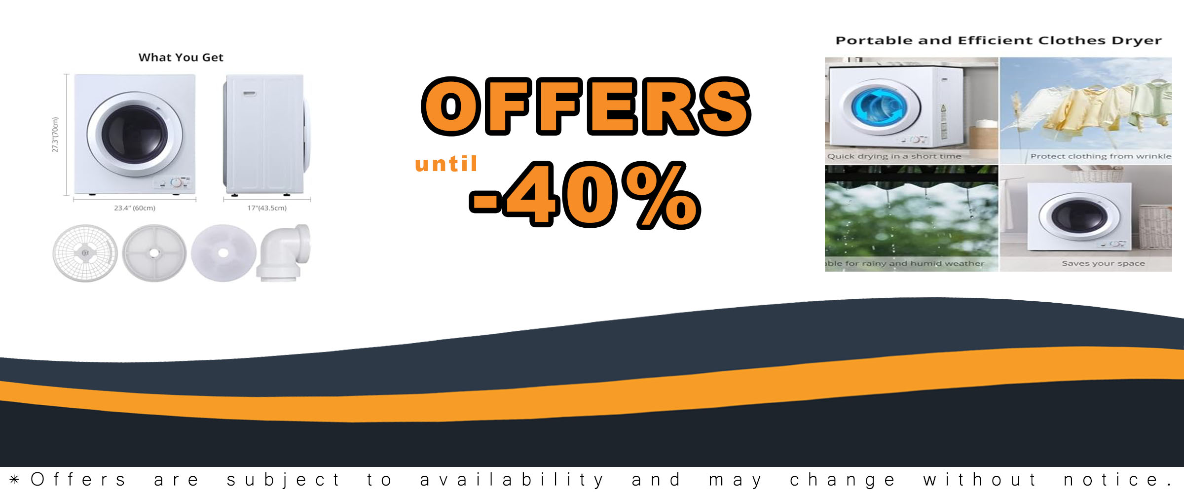 2.65 cu.ft Compact Clothes Dryer Machine in a modern apartment setting