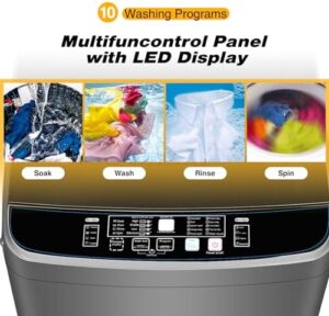 Portable Washing Machine 25 lbs with LED Display and Drain Pump – Perfect for Apartments