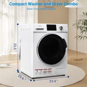 Smad 24" Washer and Dryer Combo, perfect for compact spaces like apartments and RVs, featuring ventless technology, child lock, and low noise operation