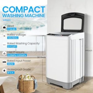 Nictemaw Portable Washing Machine, 17.8Lbs Capacity, Ideal for Apartments and RVs