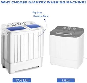 Casart Portable Mini Compact Twin Tub Washing Machine in blue and white