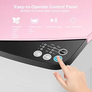 Costway Portable Washing Machine in Pink, Compact, Full-Automatic with Barrel Light