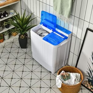 ARLIME Portable Twin Tub Washing Machine with Drain Pump and Long Hose