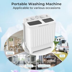 RELAX4LIFE Portable Washing Machine with Twin Tub Design, Compact Size, and Efficient Timer