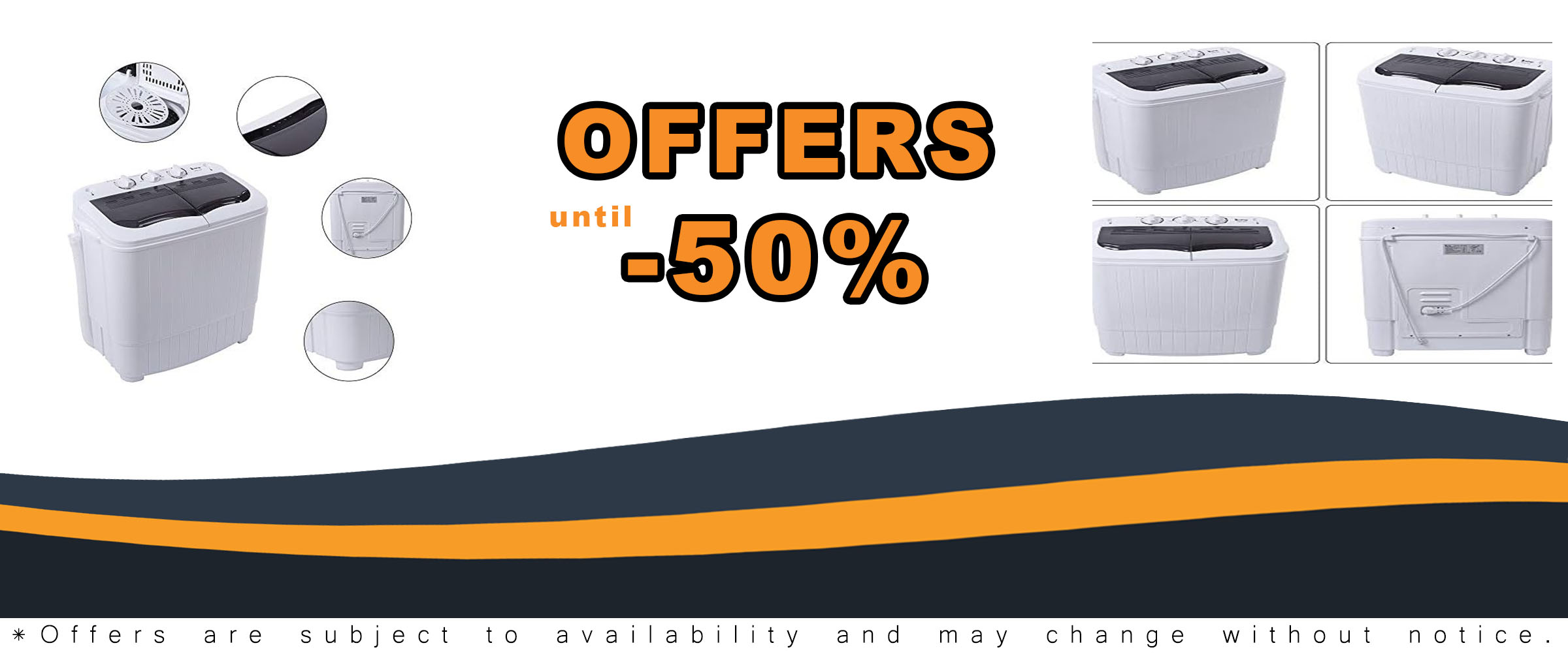 Twin Tub Design Washer with Grey Cover Plate – Energy Efficient Washing Machine