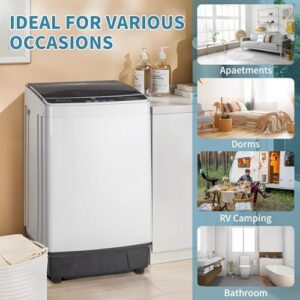 17.8Lbs Portable Washing Machine with Drain Pump, perfect for apartments, dorms, and RVs.