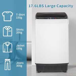 17.8Lbs Portable Washing Machine with Drain Pump, perfect for apartments, dorms, and RVs.