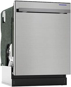 SHARP Slide-In Dishwasher in stainless steel finish with soil sensors and premium features  