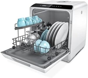 Hermitlux Countertop Dishwasher with 5 Washing Programs and Built-in Water Tank