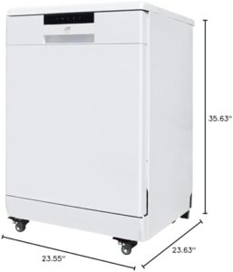 SPT SD-6513WB 24″ Wide Portable Dishwasher in White, showcasing its sleek design and features