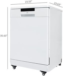 SPT SD-6513WB 24″ Wide Portable Dishwasher in White, showcasing its sleek design and features