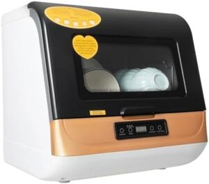 Compact Countertop Dishwasher, 800W 110V Mini Dishwasher with 3-In-1 Washing Modes for Home Use