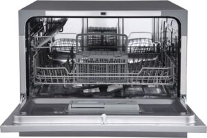 EdgeStar DWP63 6 Place Setting Countertop Dishwasher in Black, Compact and Efficient for Small Kitchens