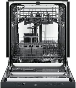 GE GDT225SGLBB 24" Dishwasher in Black with Stainless Steel Interior and Pocket Handle