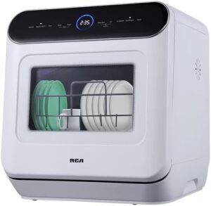 RCA Portable Countertop Dishwasher, perfect for small spaces like apartments and RVs