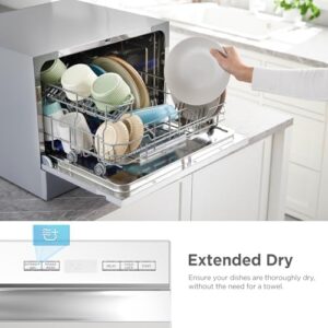 Midea MDC22P2ASS Energy Star Portable Dishwasher with 6 place settings and multiple washing programs in white