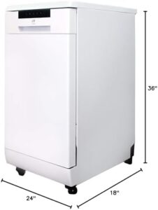 SPT SD-9263WA 18″ Wide Portable Dishwasher in white with stainless steel tub