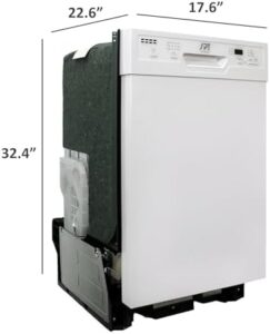 SPT SD-9254W 18″ Wide Built-In Dishwasher with 6 Wash Programs and Stainless Steel Tub