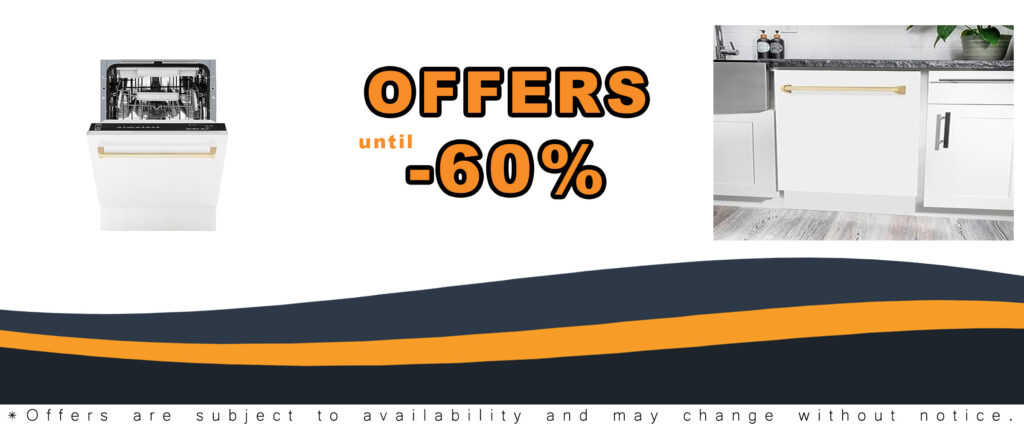 ZLINE Autograph Edition 18" Compact Dishwasher in White Matte with Gold Handle, featuring sleek design and quiet operation