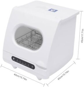 Portable countertop dishwasher for apartments, dorms, RVs, and boats with 5 wash programs