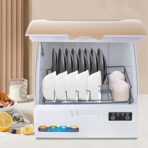 Portable Countertop Dishwasher, 900W Compact Tableware Washing Machine with 360° Spray and Touch Screen