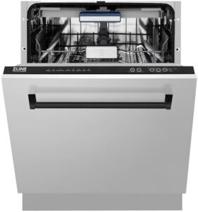 ZLINE Autograph Edition 24" 3rd Rack Dishwasher in Stainless Steel with Matte Black Handle