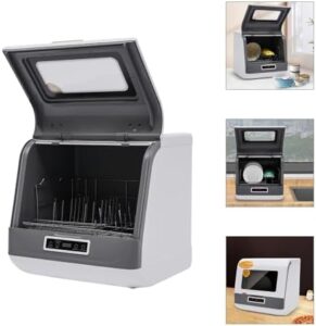 Portable Countertop Dishwasher – Compact design, 75°C Hot Air Drying, and 360° Rotating Spray