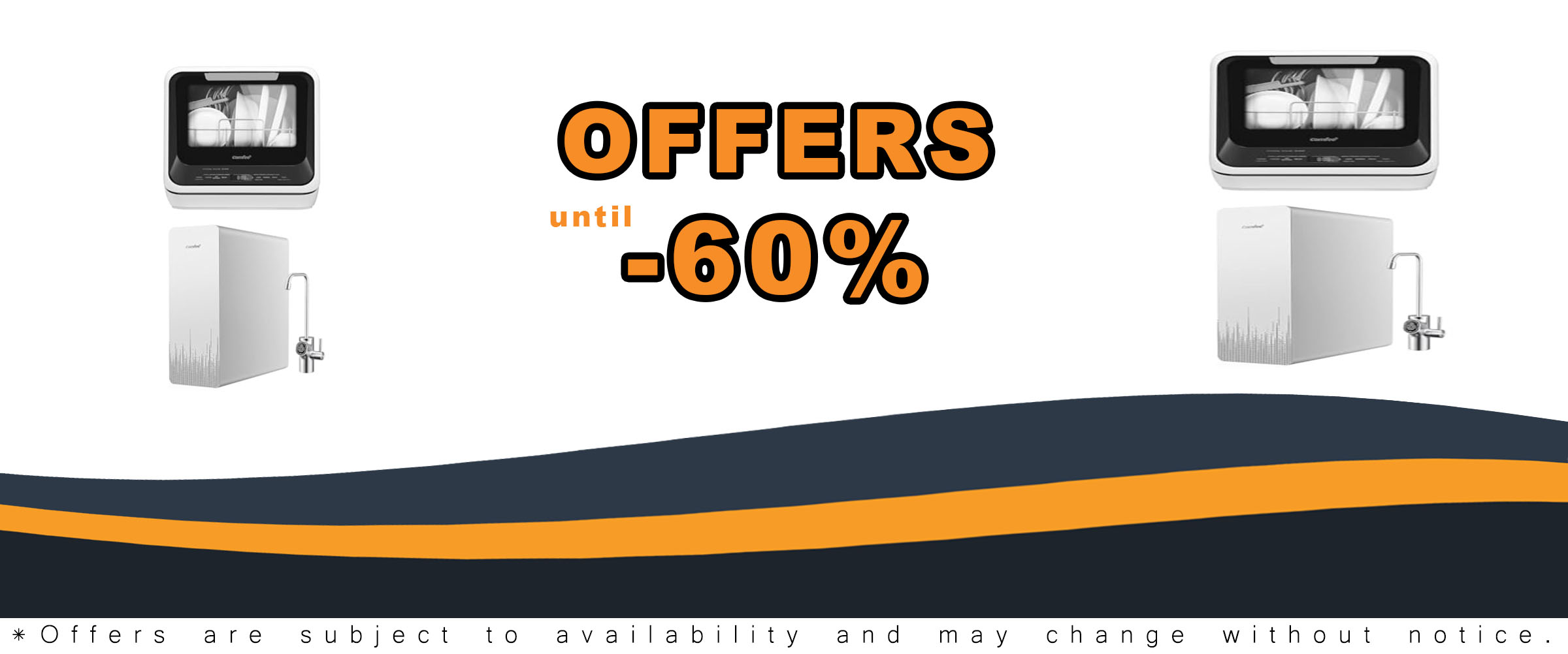 COMFEE' Portable Dishwasher and COMFEE' Reverse Osmosis System with discount code and coupon