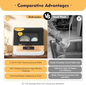Portable Dishwasher Countertop in Gold - Compact and Efficient Mini Dishwasher