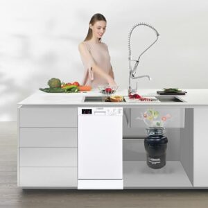 Equator 18 in Dishwasher 10 place QUIET 110V E-Star ADA+3/4 HP Garbage Disposer (White)