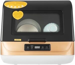 Portable Countertop Dishwasher 800W in Gold Color - Compact and Energy Efficient Design