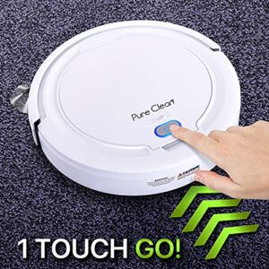 PURE CLEAN Robotic Vacuum Cleaner - Slim, Rechargeable, and Perfect for All Floor Types