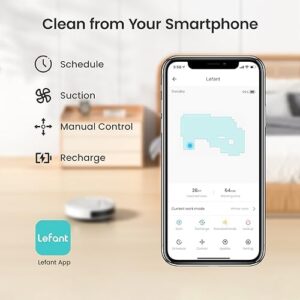 Lefant Robot Vacuum on a hard floor with powerful suction and quiet operation
