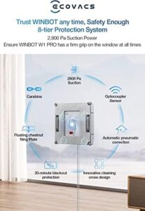 ECOVACS Winbot W1 Pro Window Cleaning Robot, intelligent cleaning with dual cross water spray and app control